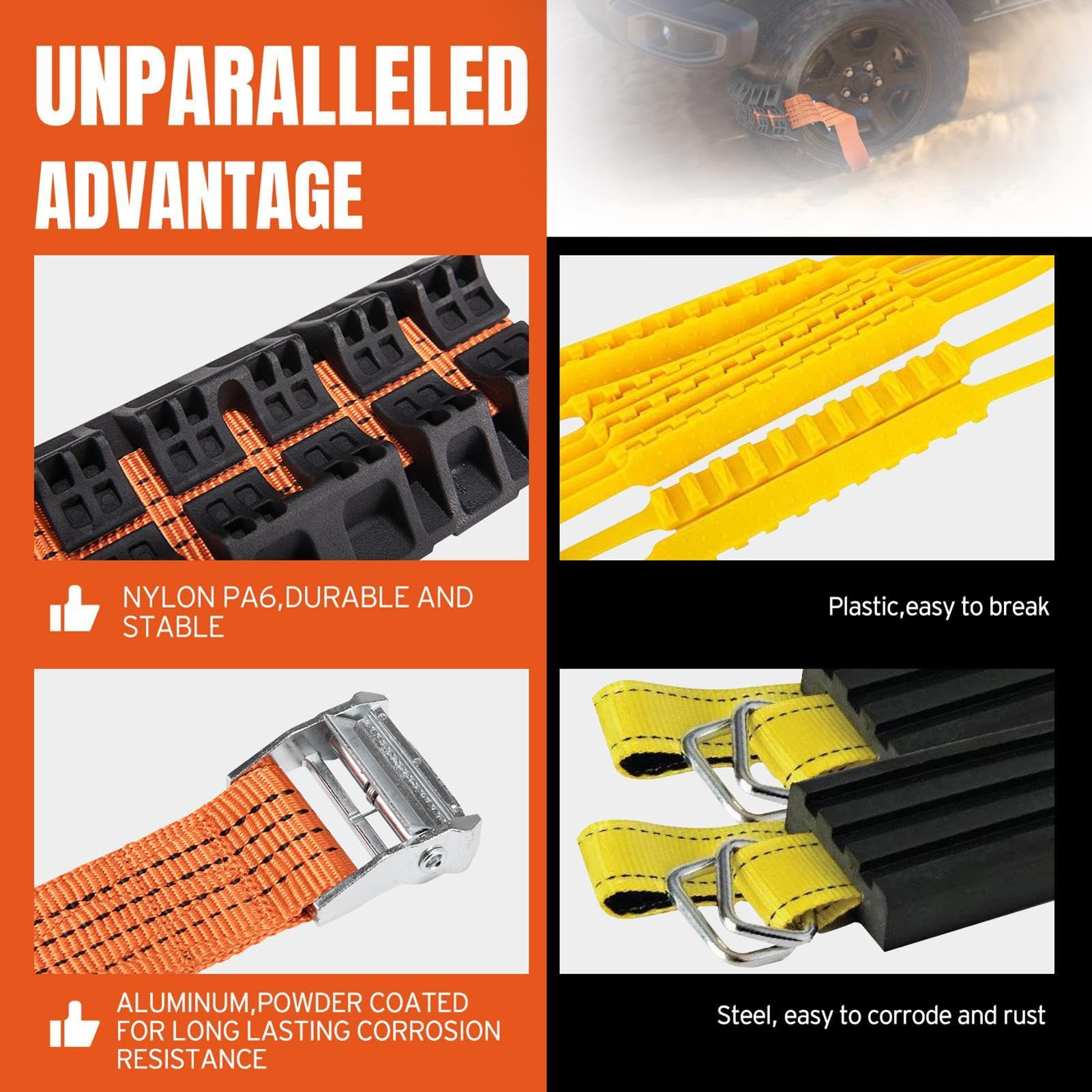 Anfahrhilfe Wohnmobil,Recovery Tracks Anfahrhilfe Schnee Offroad Tracks Traktionsband Traktionsmatte Traction Mats Gripmatte Universelles Anfahrhilfe Sand Schnee Reifenleiter Für Auto LKW SUV