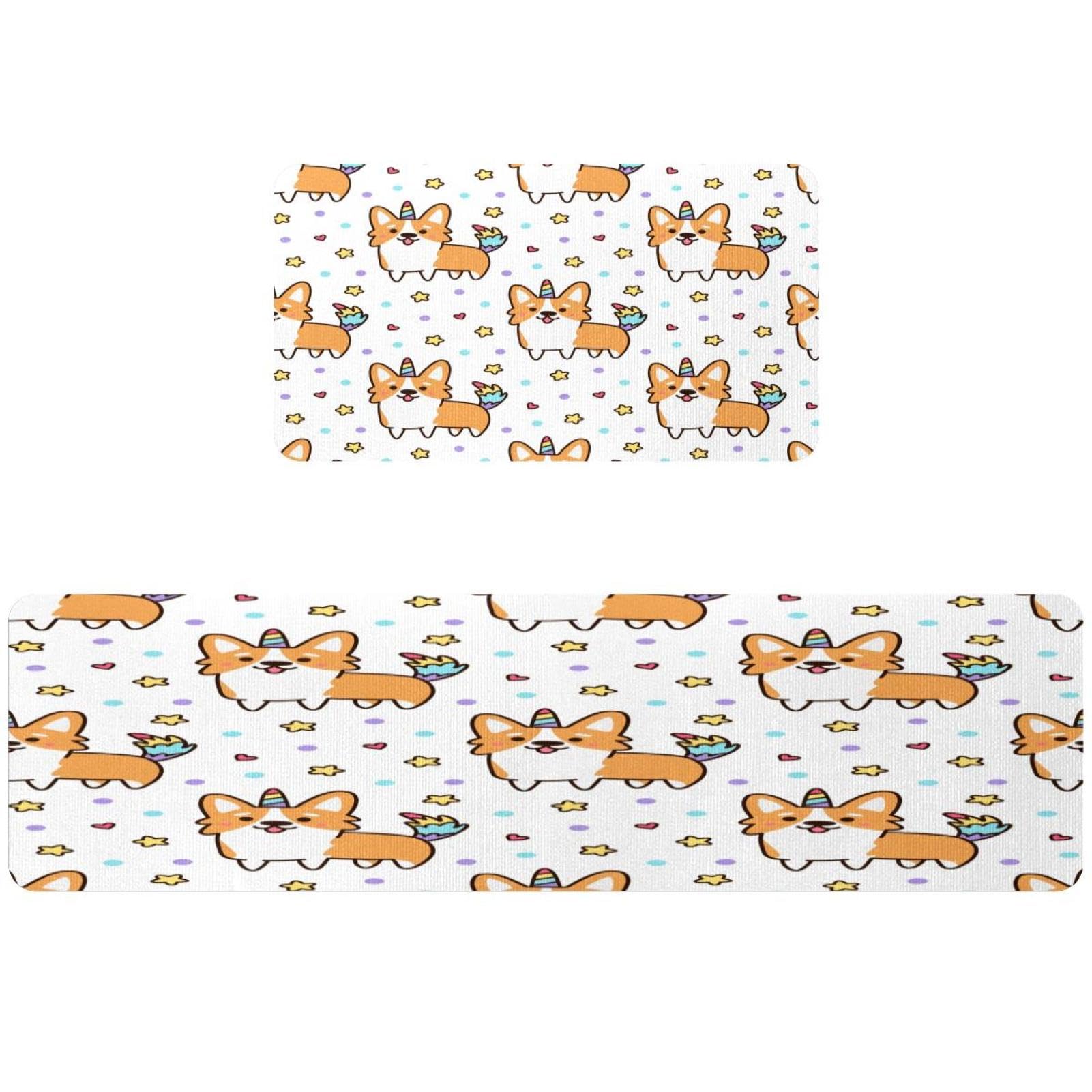 Tapis de cuisine antidérapant lot de 2 lavables et absorbants design étoiles