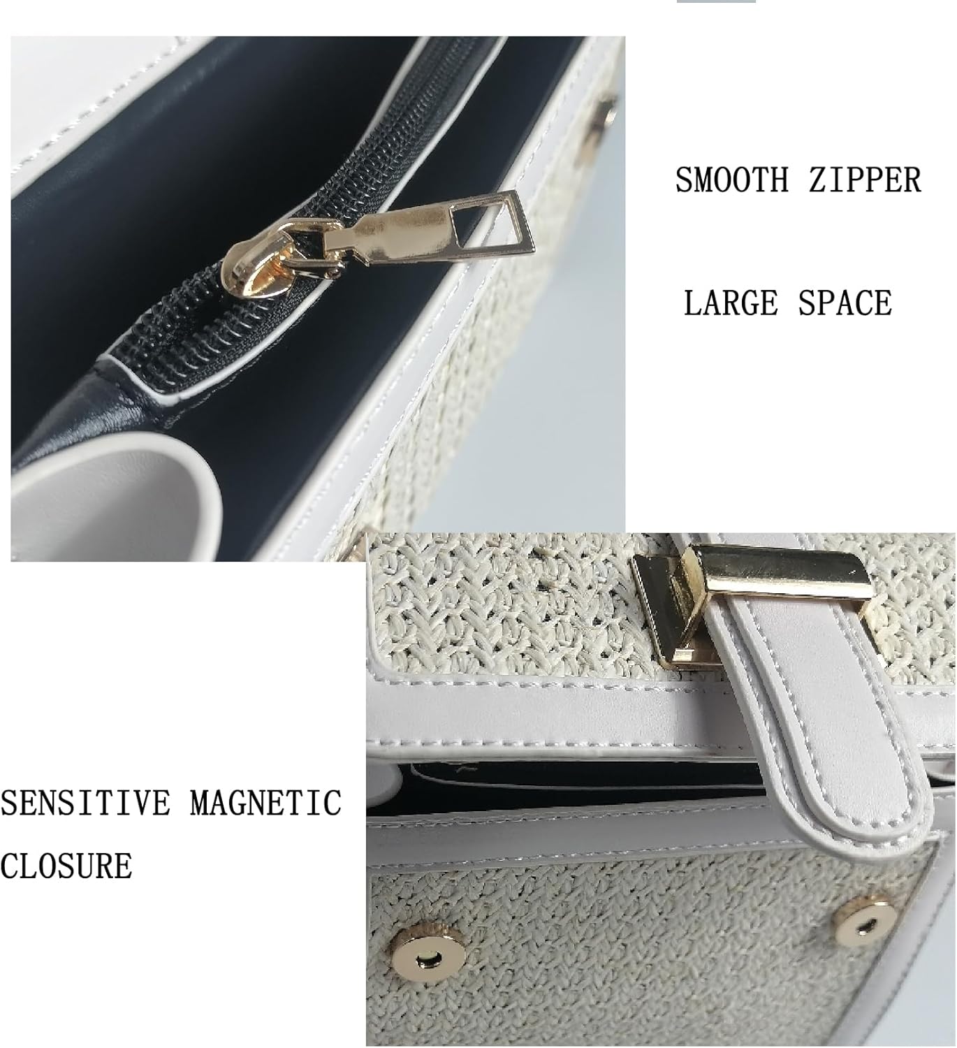 Beach Purse Women Cute Summer Straw Purse Mini Clutch Woven Tote Vacation Handbags Beach Straw Shoulder Bag - Image 4