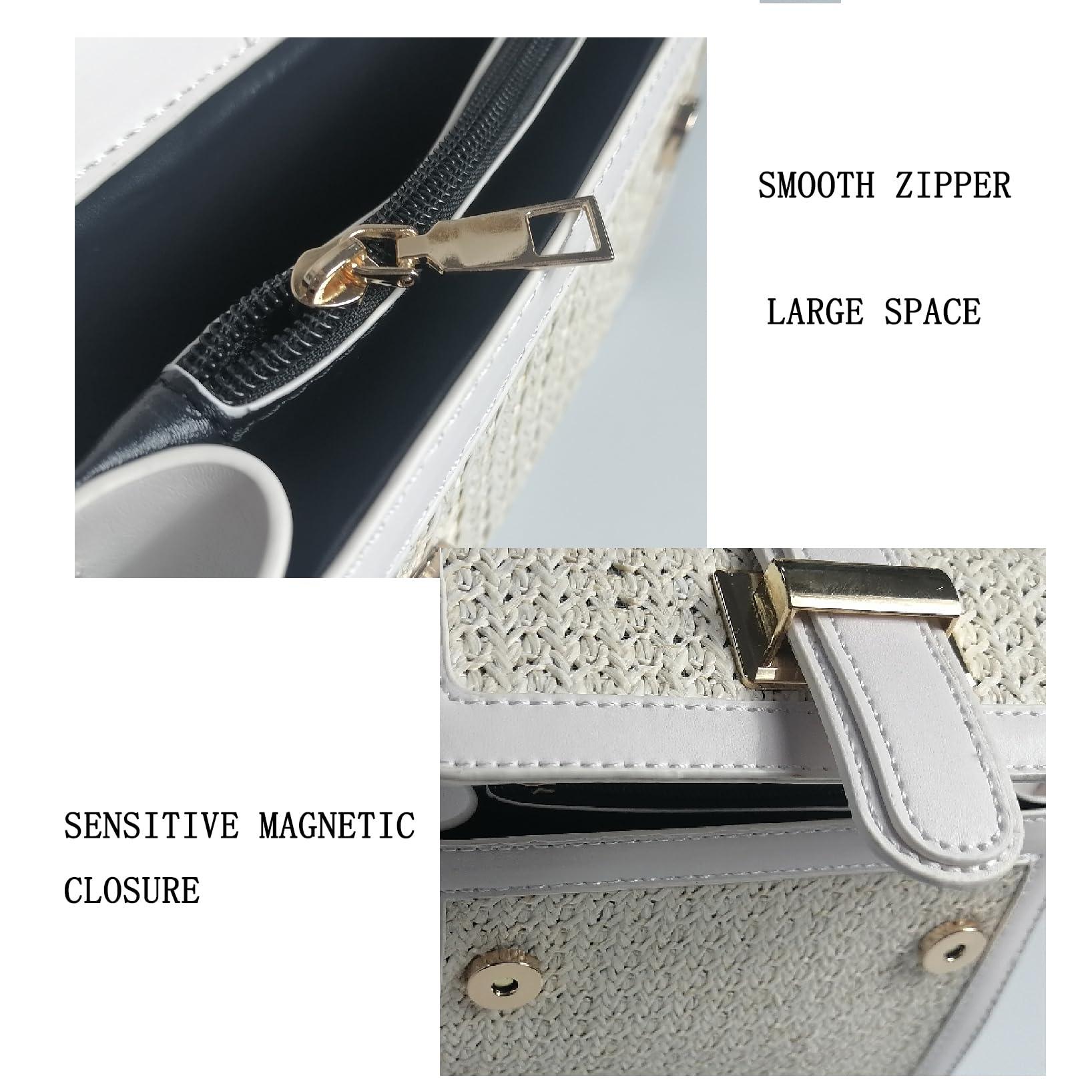 Bolso de playa para mujer, bonito bolso de paja de verano, mini bolso de mano tejido, bolso de mano de vacaciones, bolso de hombro de paja de playa