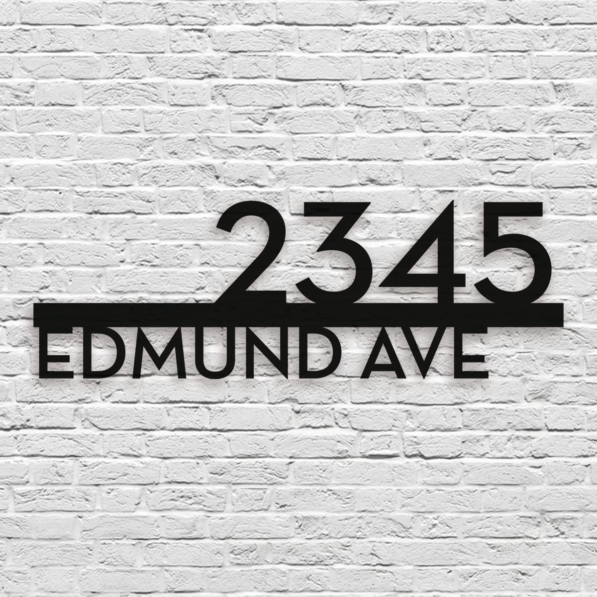 304 Stainless Steel Custom Address Sign For House Street, Address Sign Plaque for Outside, Modern House Numbers (Length:12")