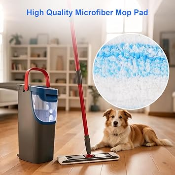 Sgizoku Mop Pad for Viledas H2pro Spin Flat Mop System Cover Refill 8PCS