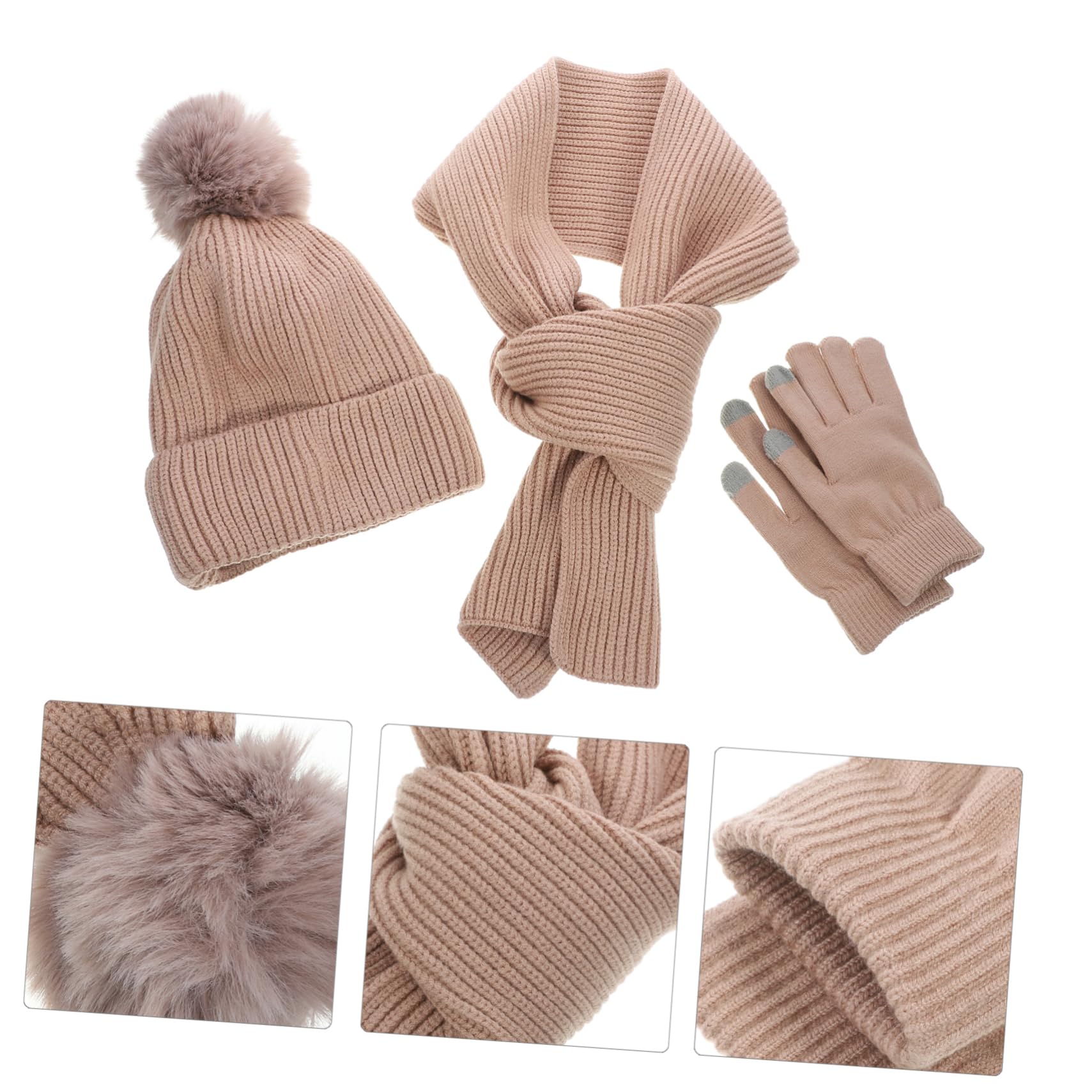 LIFKOME set sciarpa cappello guanti caldi per esterno sciarpa da donna guanti caldi per ragazze berretto krama sciarpa scarf guanti da arrampicata donna guanti caldi invernali filato