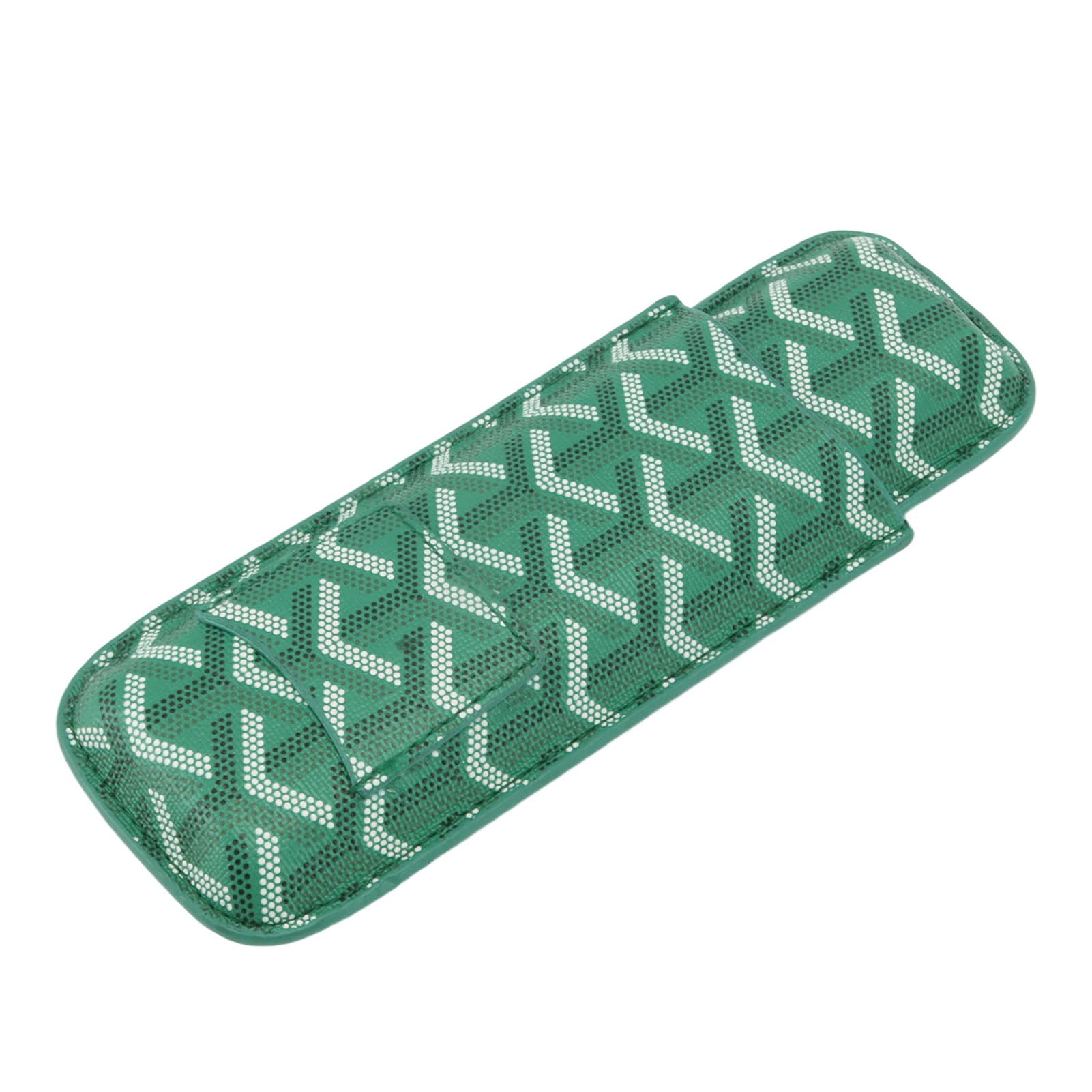 2 Finger Cigar Case, Tight Stitching Microfiber Frosted Finish Sewing Process Comfortable Cigar Case Breathable with Cutter for Party (Green)