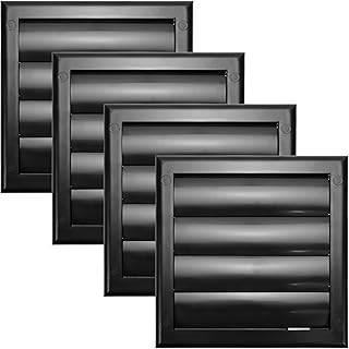 Vent Systems Paquete de 4 cubiertas de ventilación de escape, color negro, campana de ventilación de secadora, cubierta de ventilación de conducto de secadora, tapa de campana de ventilación, rejilla