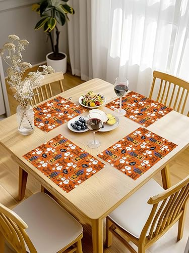 Vista 282 de Juego de 6 manteles individuales rojos para el día de San Valentín, diseño de corazón de San Valentín, resistentes al calor, lavables, manteles