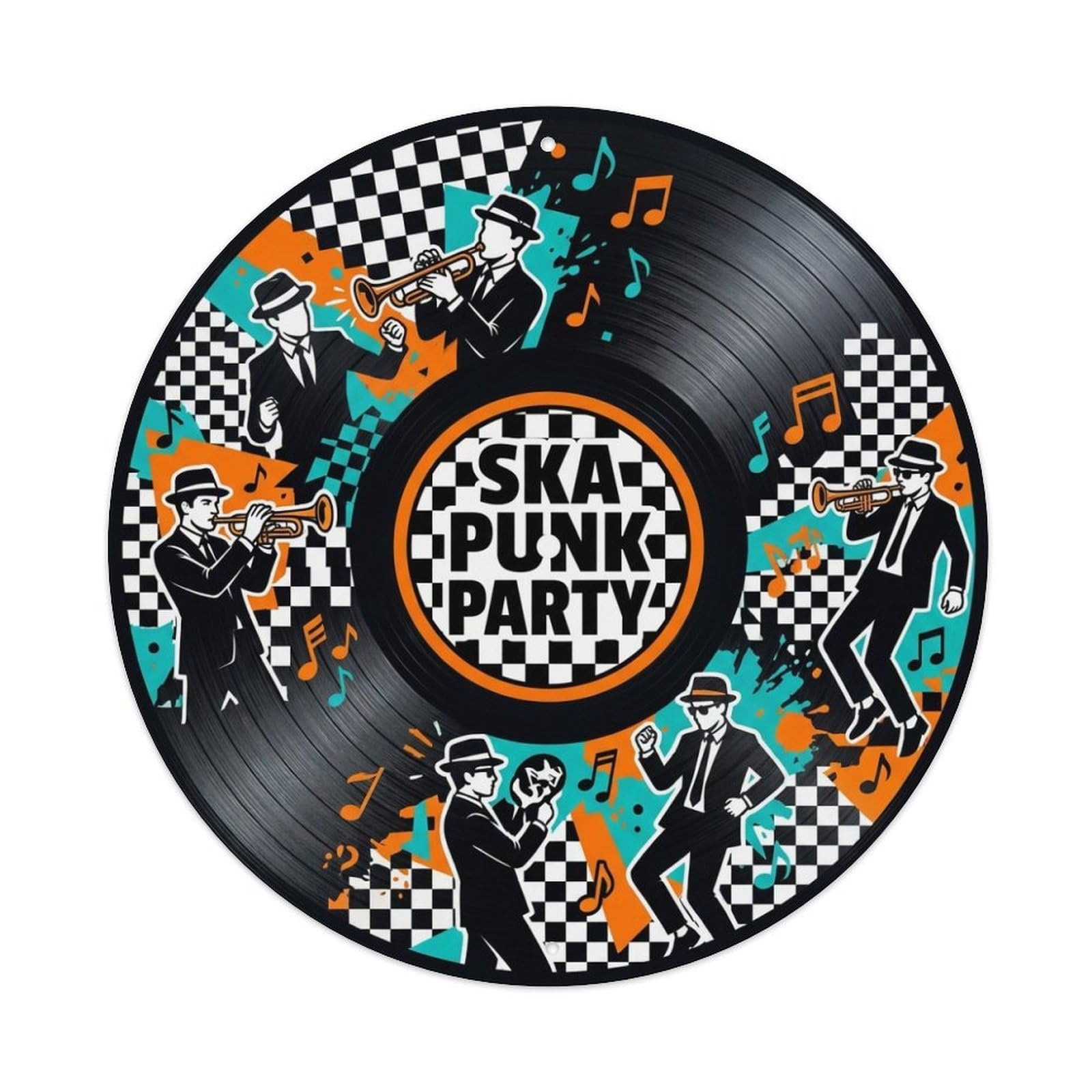 Punk Ska Party Record Cover Style Vinyl Groove Metal Tin Sign
