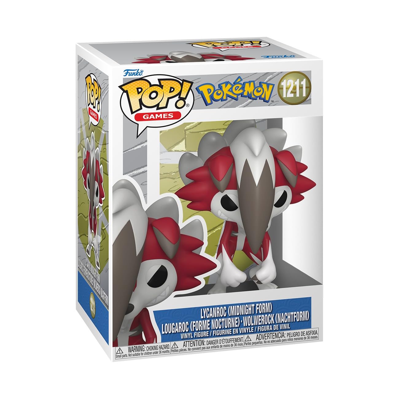 Funko Pop! Games: Pokemon - Lycanroc (Midnight) - Figura de Vinilo Coleccionable - Idea de Regalo - Mercancía Oficial - Juguetes para niños y Adultos - Figura Modelo para coleccionistas y exhibición