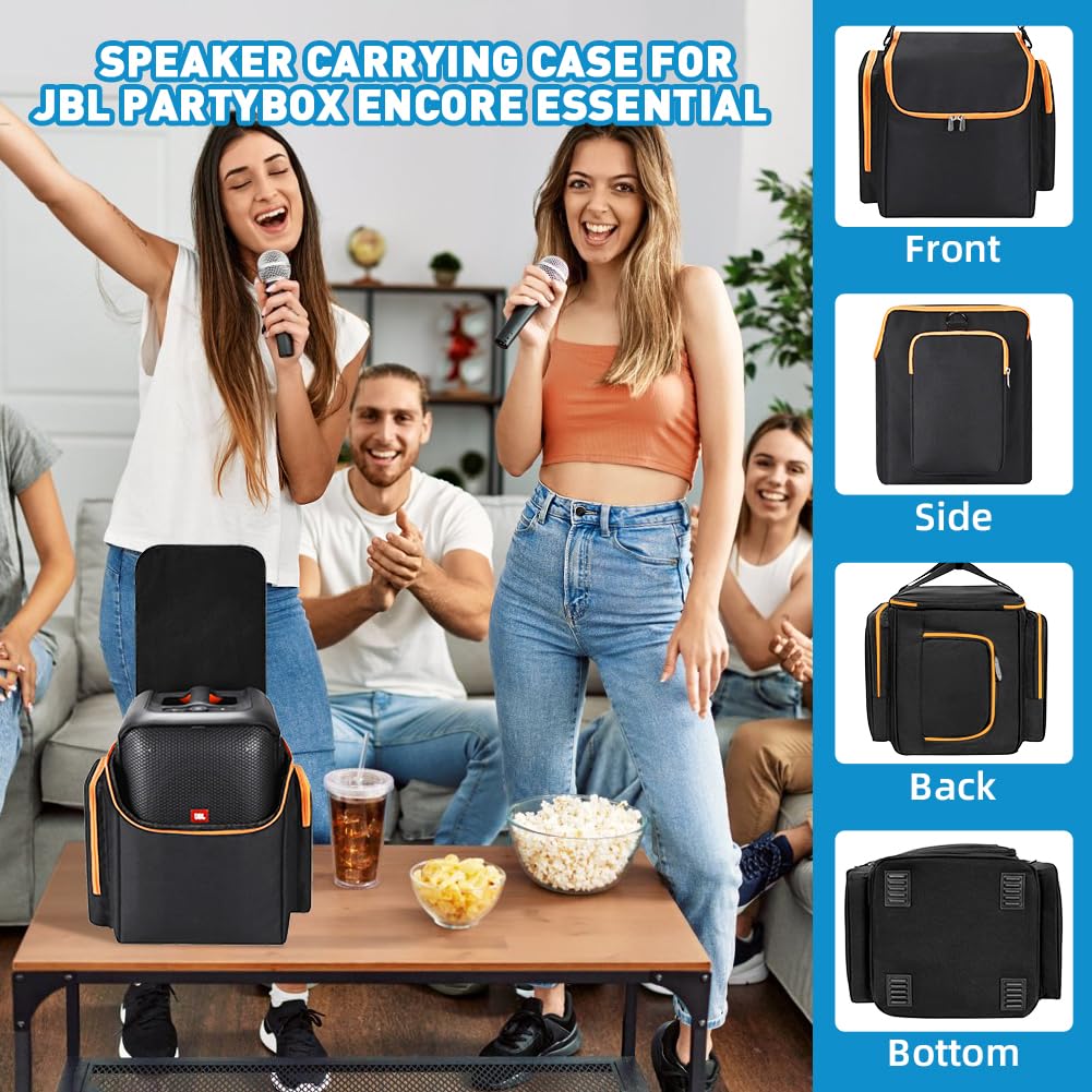 Le Sac de Transport pour Enceinte JBL PartyBox Encore Essential, Sac de Rangement avec bandoulière pour Accessoires de Microphone, Housse de Protection de Voyage