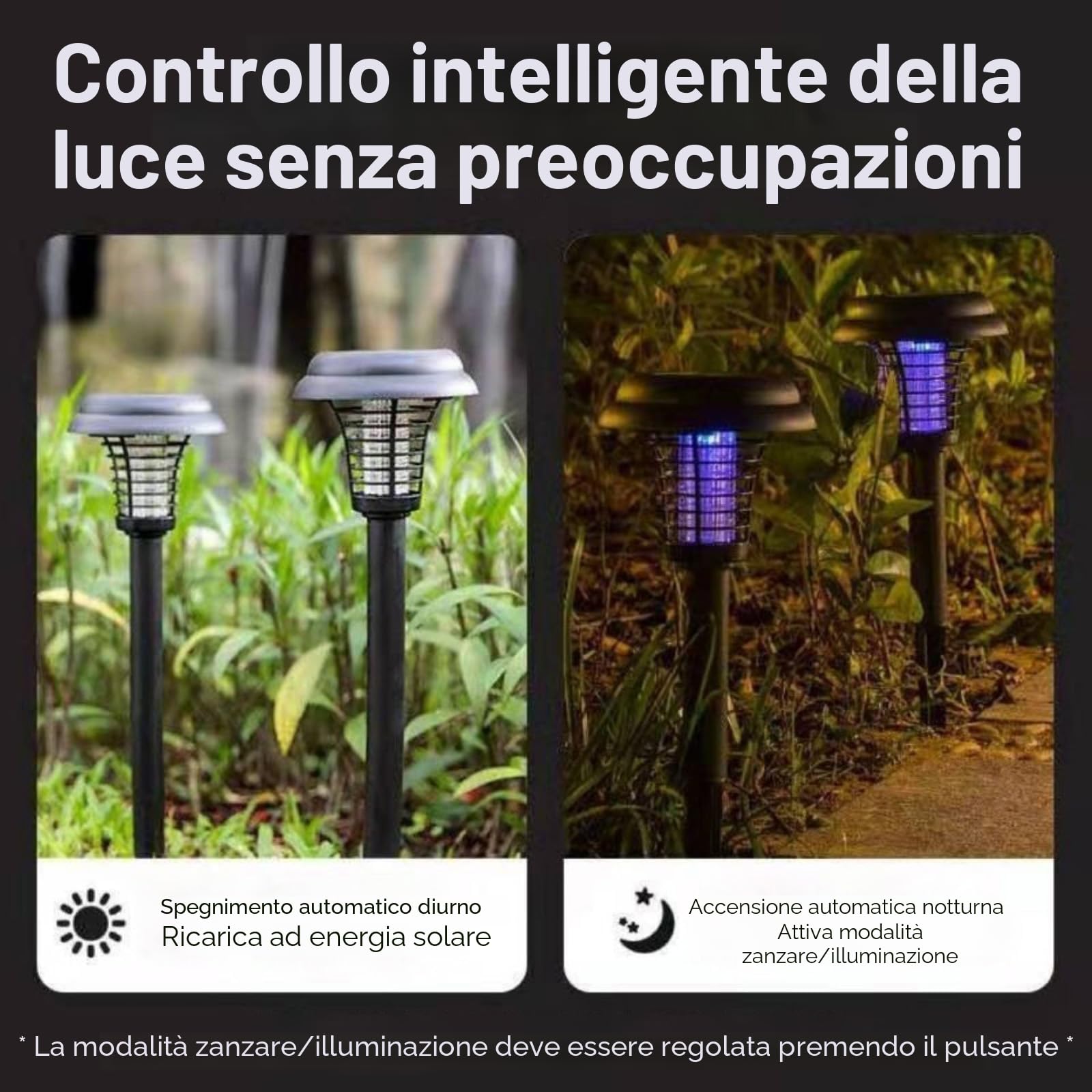 4 Distruggi-Insetti a Energia Solare, Impermeabile, Per Terrazza, Balcone, Giardino, Campeggio (4