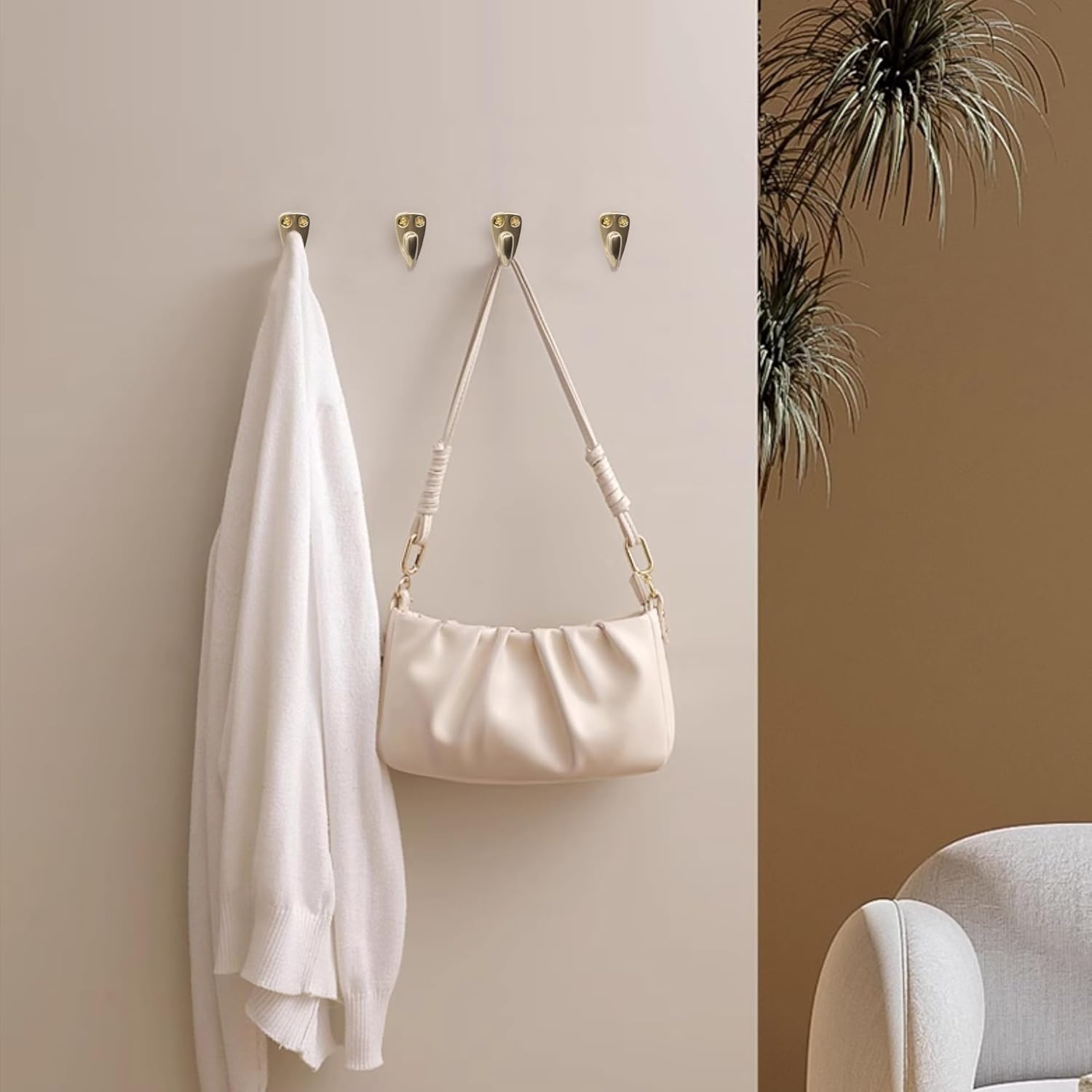 4PCS Vintage Brass Coat and Hat Hook Classic Simple Hooks Wall Mounted Bath Stands for Hanging Clothes Hangers Scarf Towel Key Cup - Image 7