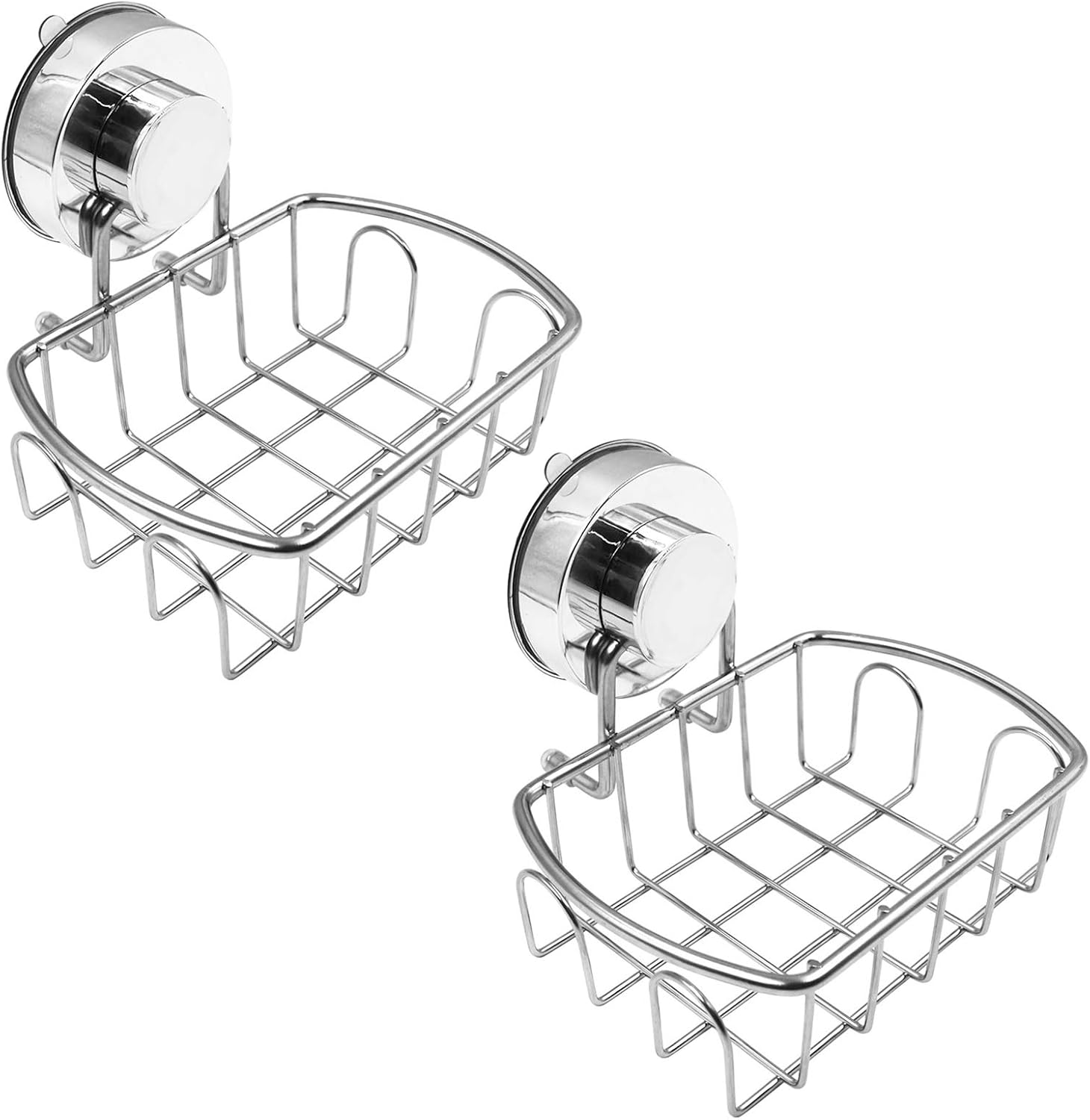 Shower Soap Dish, Vacuum Suction Cup Soap Holder Basket, Stainless Steel Draining Soap Saver