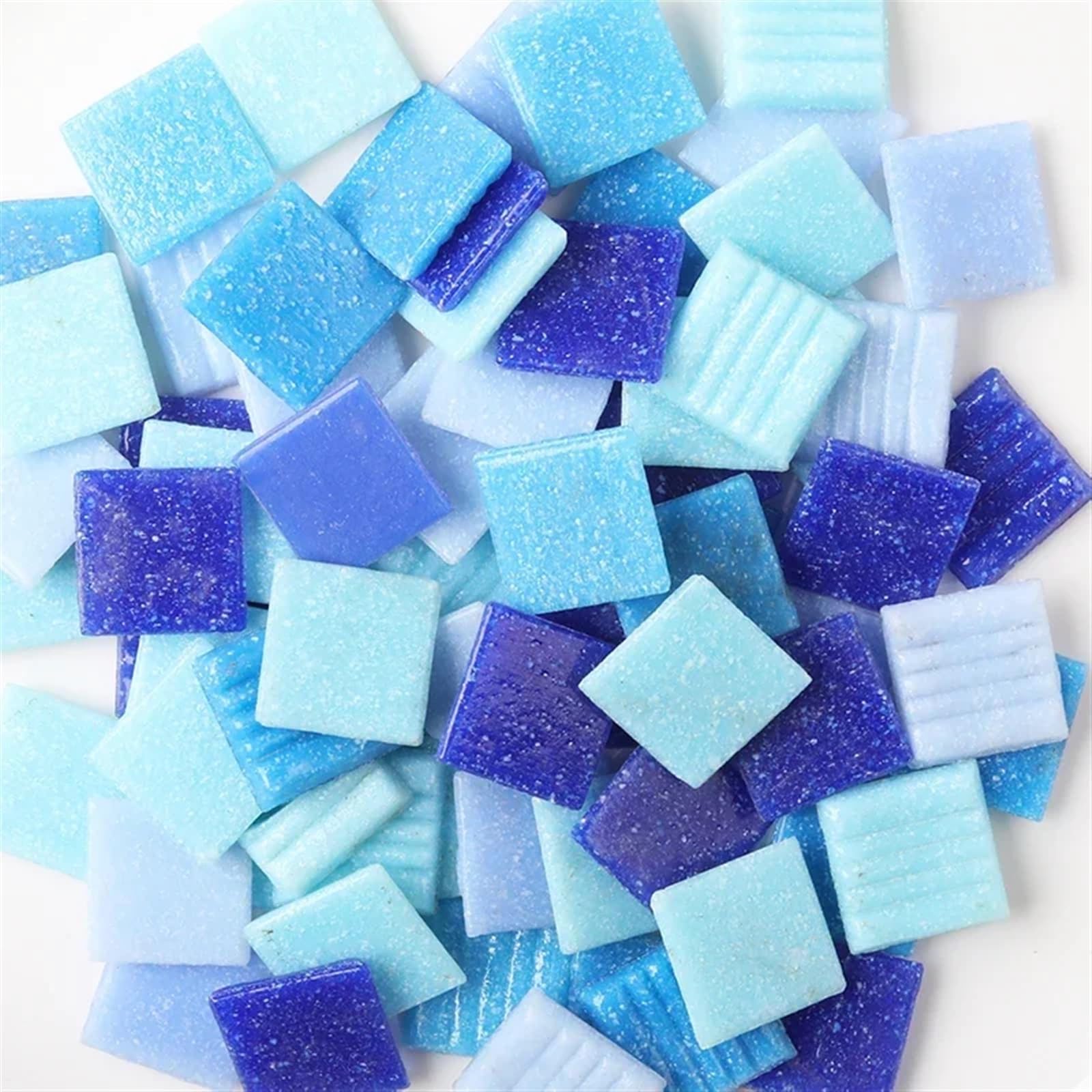 Mosaic Tiles 85g/3oz Approx.30pcs Mosaic Quartz Tiles 2cm/0.78in Square Tile 0.4cm/0.15in Thickness DIY Material Mixed Color