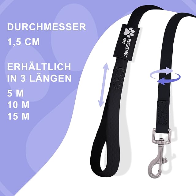 Foto 7 de 8 de Reichstadt Pets Correa PVC Perros Repelente Agua Black 5m
