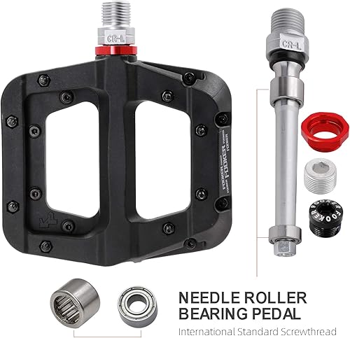 Miniatura 5 de Pedales FOOKER MTB para bicicleta de montaña 3 rodamientos antideslizantes ligeros de fibra de nailon pedales de plataforma de bicicleta para BMX