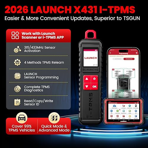 Miniatura 2 de 2026 Nuevo lanzamiento X431 i-TPMS herramienta de detección de presión de neumáticos, reinicio, reinicio y codificación de sensores TPMS, funciona