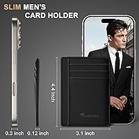Vista 83 de Travelambo Billetera delgada con bolsillo delantero y clip para el dinero con bloqueo de identificación por radiofrecuencia, talla única