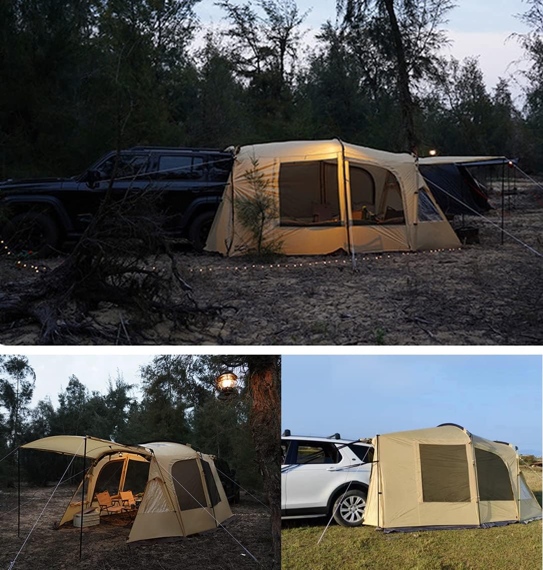 WINTENT Vehicle Car Tent SUV Tailgate Tents Canopy,Car SUV Tent Attachment for Camping,Car Awning Tent Camping Tent Hatchback