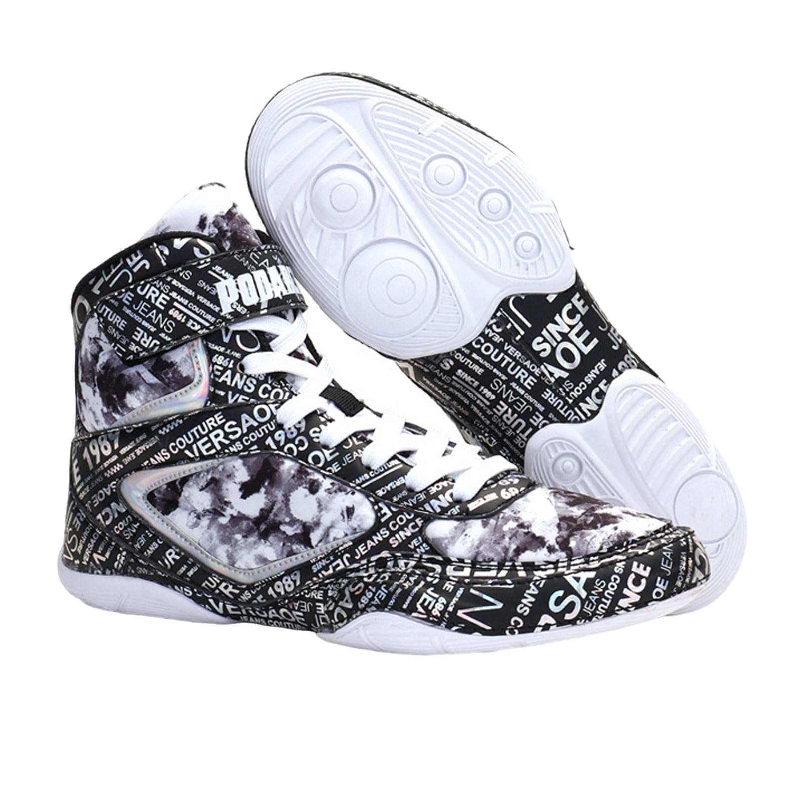 Chaussures de Boxe pour Jeunes Adultes,Chaussures de Lutte pour Hommes et Femmes,Chaussures d'exercice Montantes,Chaussure De Boxe,pour Taekwondo,Boxe,Taichi,Lutte,Compétitions