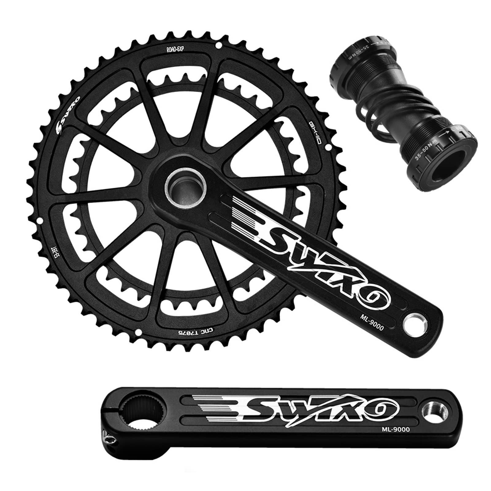 12 Speed Bicycle Crank Set 170Mm/175Mm Bike Crankset 53T/39T Chainring With Bottom Bracket For Road Bike Bicycle