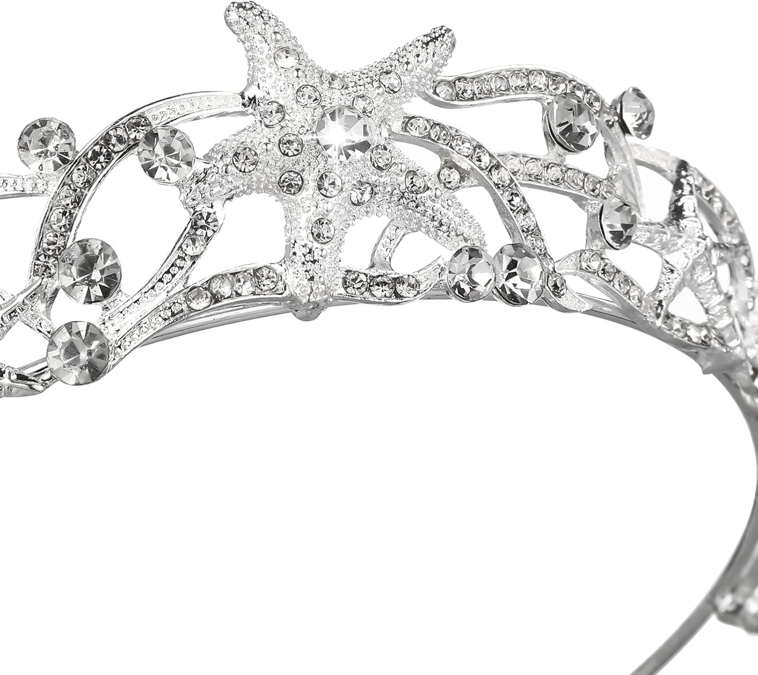 Beaupretty Mermaid Crown Sea Star Headband Rhinestone Tiara Wedding Headpiece Bridal Hair Accessories - Image 5
