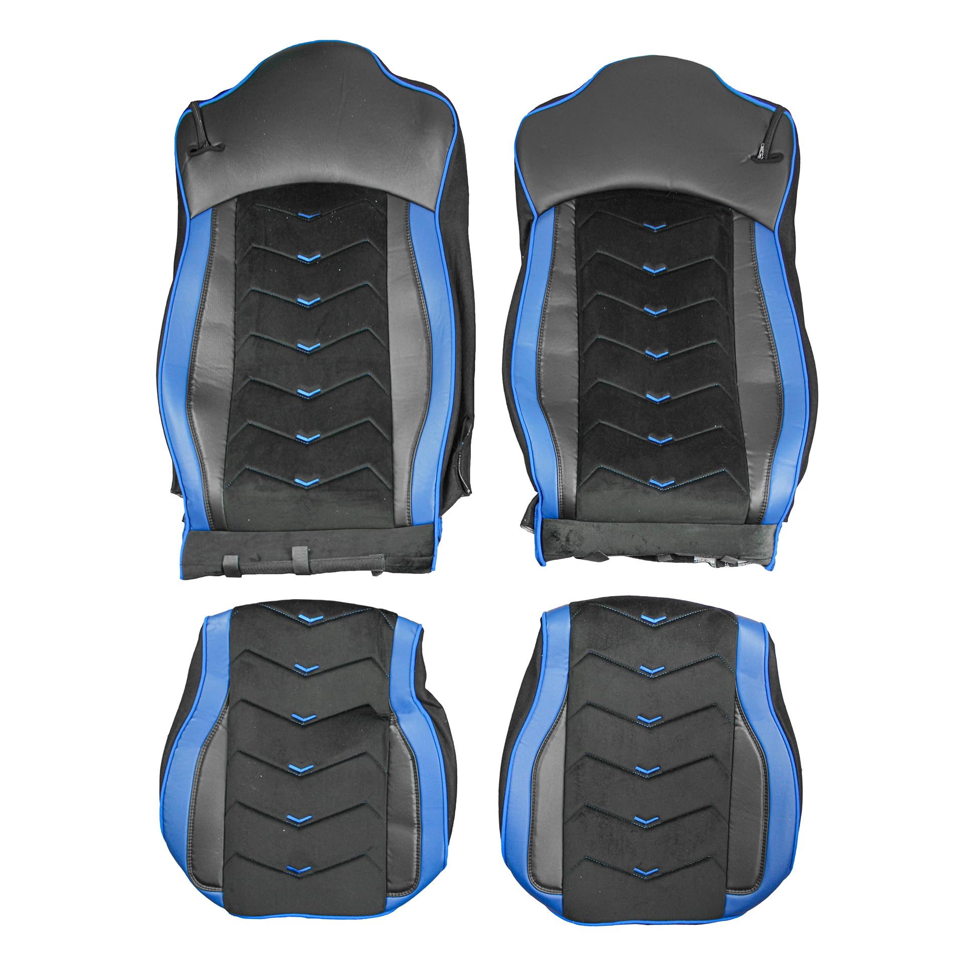 Generisch Coprisedili adatti per camion Iveco S-Way 2019, 1 + 1, in pelle/alcantara, colore: nero e blu