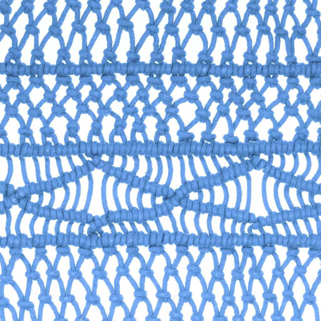 Rideau en macramé Bleu 140x240 cm en Coton et Polyester pour Porte fenêtre séparation pièce décoration intérieur Salon Chambre Cuisine