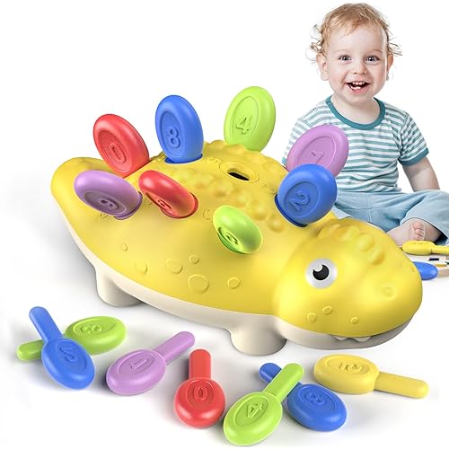 Baby Montessori Toys for 1 Year Old, Sensory Toys for Toddlers Develop Fine Motor Skills，Learning Toys for Age 1-2 Travel Toys Dinosaur Games Bath Toys Gifts for 18 Month 2 3 Year Old Boys Girls