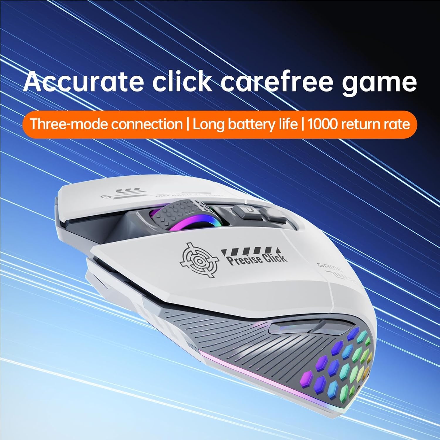 Internal view of the Zopsc Wireless Gaming Mouse X802 highlighting the optical sensor