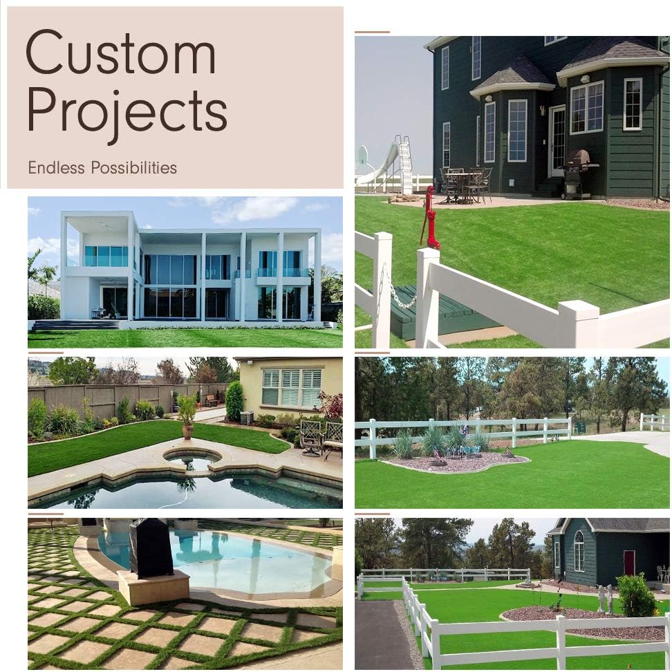 15 x 64 Feet Premium Deluxe Realistic Synthetic Porch Turf Rugs - Outdoor Artificial Grass Pads [Fake Grass Carpet for Decks, Patios, Lawn, Pets, Dogs, Puppy Potty, and Balcony Mats]