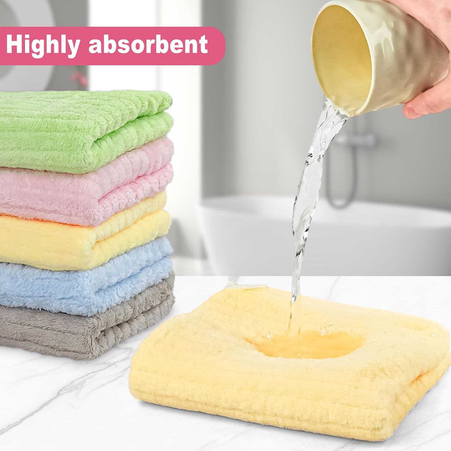 Hand Towels with Hanging Loops, 5 Pack Soft and Absorbent Hand Towels for Bathroom, Kitchen and Gym - Image 2