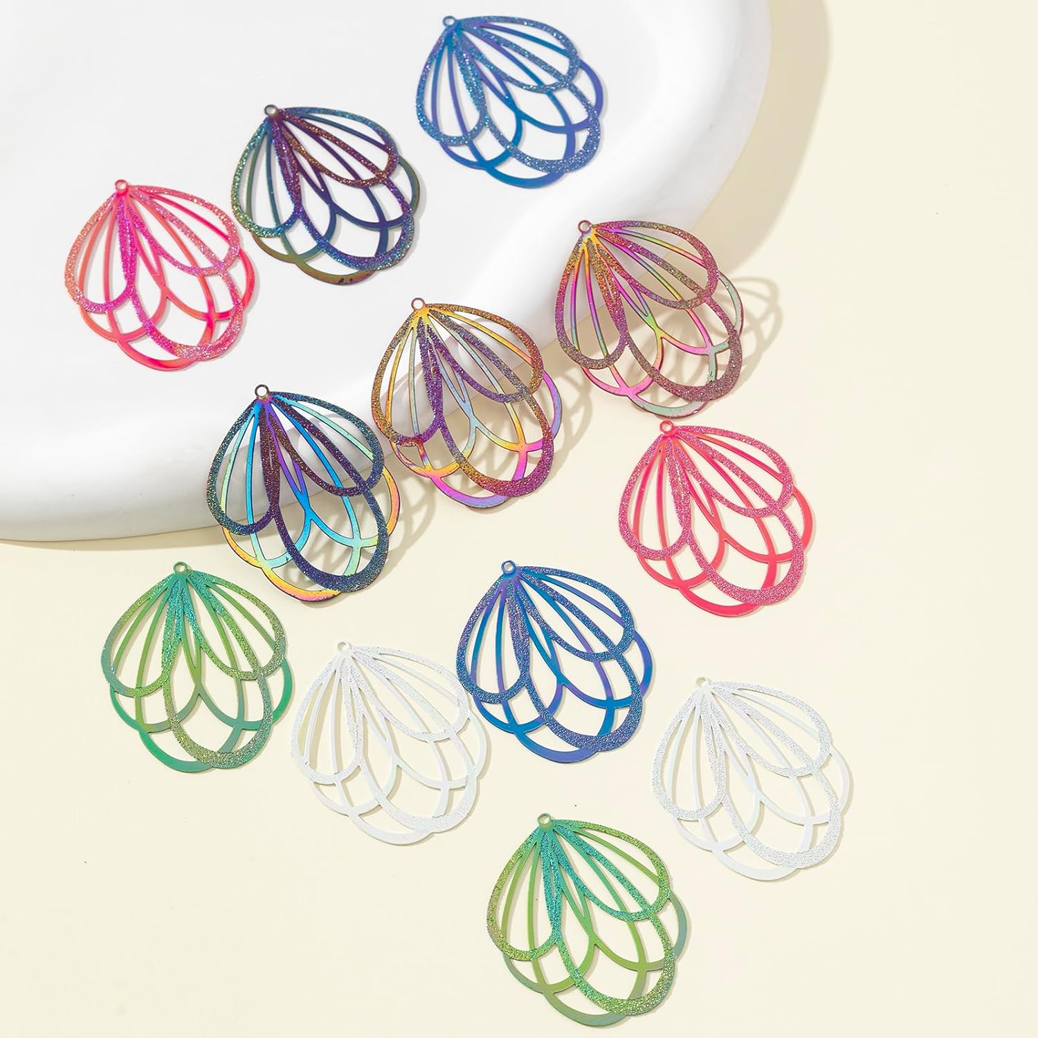 Dazzling Colorful Filigree Charms Hollow Out Multicolor Geometric Filigree Pendants for DIY Jewelry Making Earrings Necklaces Components - Image 4