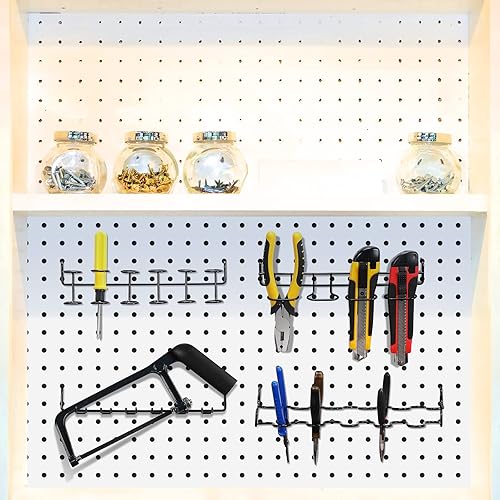 Miniatura 5 de Shimeyao 4 soportes para destornilladores para tablero de clavijas, accesorios para tablero de clavijas, ganchos de utilidad, alicates, soporte