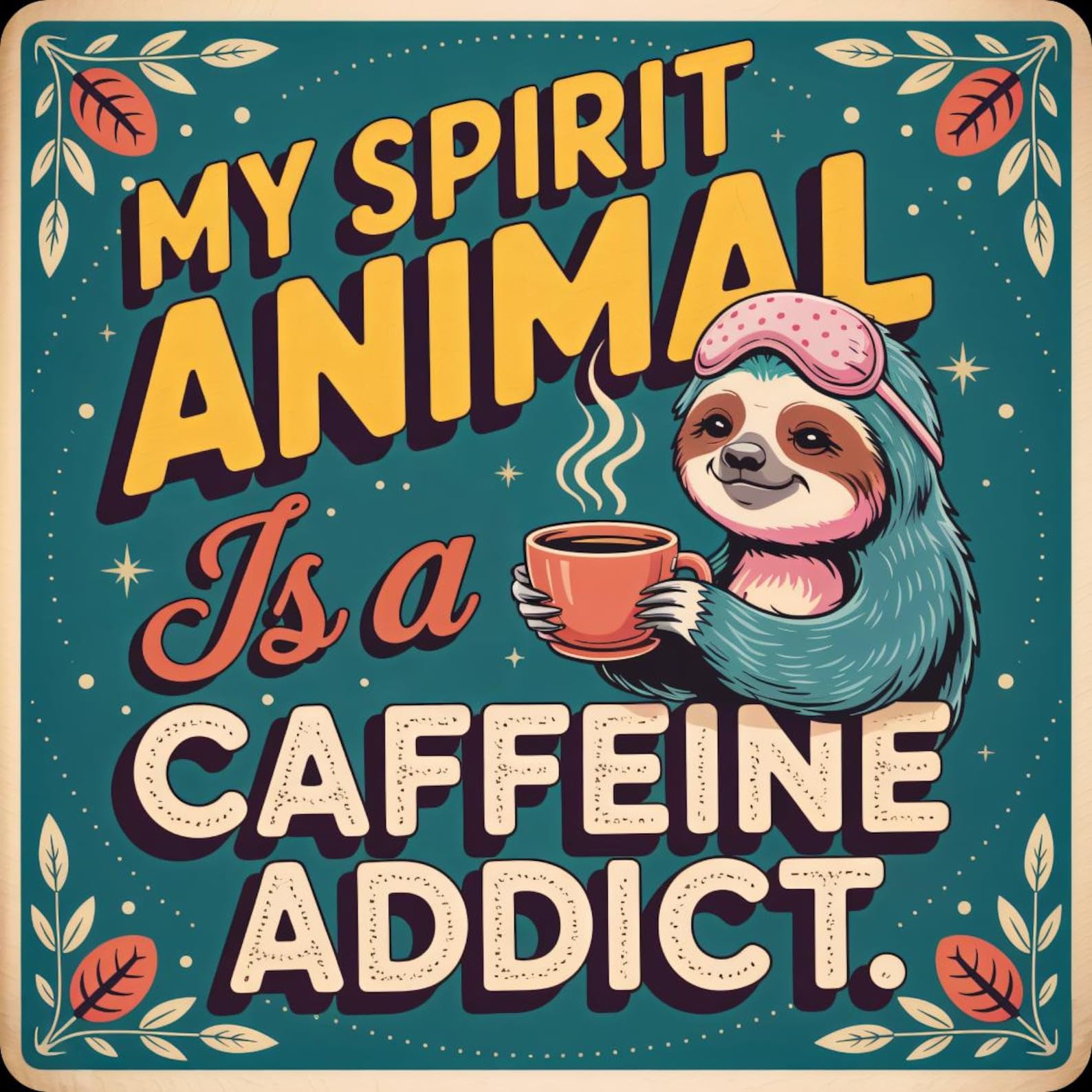 Half A Donkey Multicolor My Spirit Animal Is…. Funny/Sarcastic Coaster