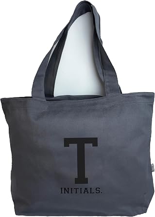INITIALS Gri Harfli Tote Bag