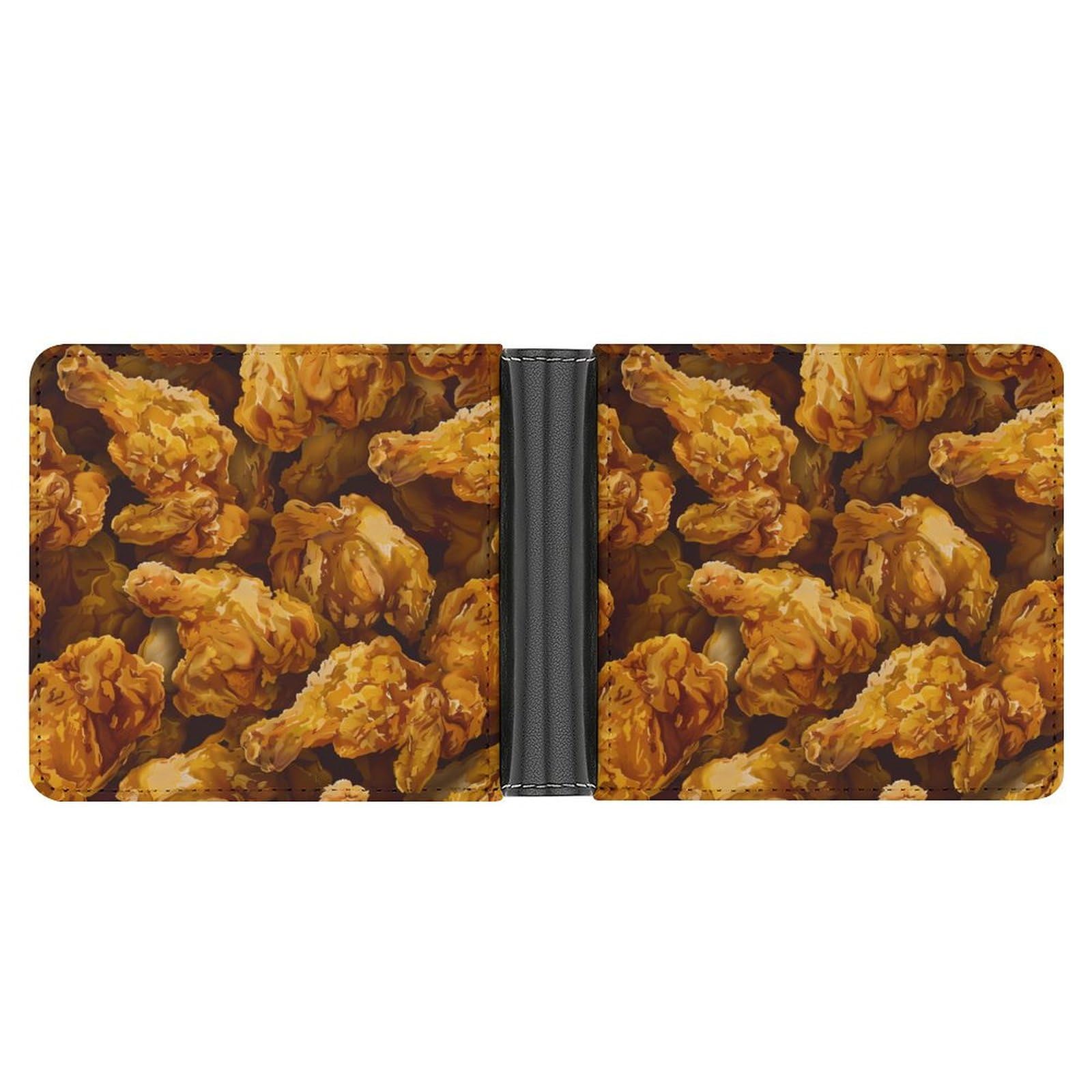 Golden Fried Chickens Funny Men's Slim Bifold Wallet with Multiple Card Slots Front Pocket Purse