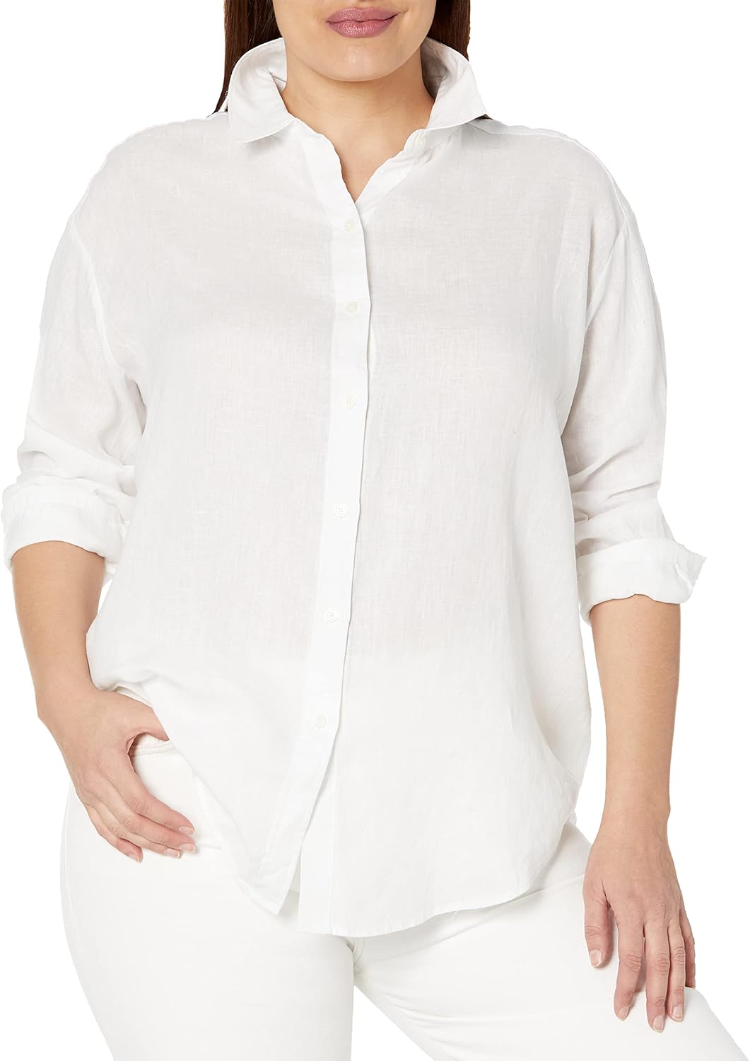 Rafaella Women's Easy Linen Long Sleeve Button-Down Shirt