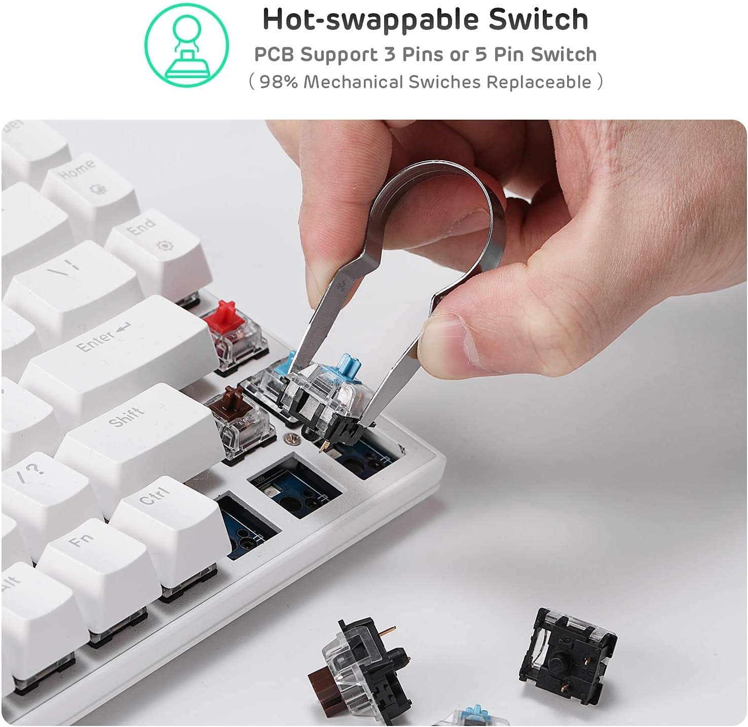 Rеvіеw RK ROYAL KLUDGE RK84 80% RGB Triple Mode BT5.0/2.4G/USB-C Hot Swappable Mechanical Keyboard, 84 Keys Wireless Bluetooth Gaming Keyboard, Quiet Red Switch