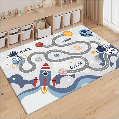 Alfombra de juego para automóvil, 4.6 x 6.6 pies, alfombra de estacionamiento, tráfico urbano, carreteras, mapa de atracciones, parque de