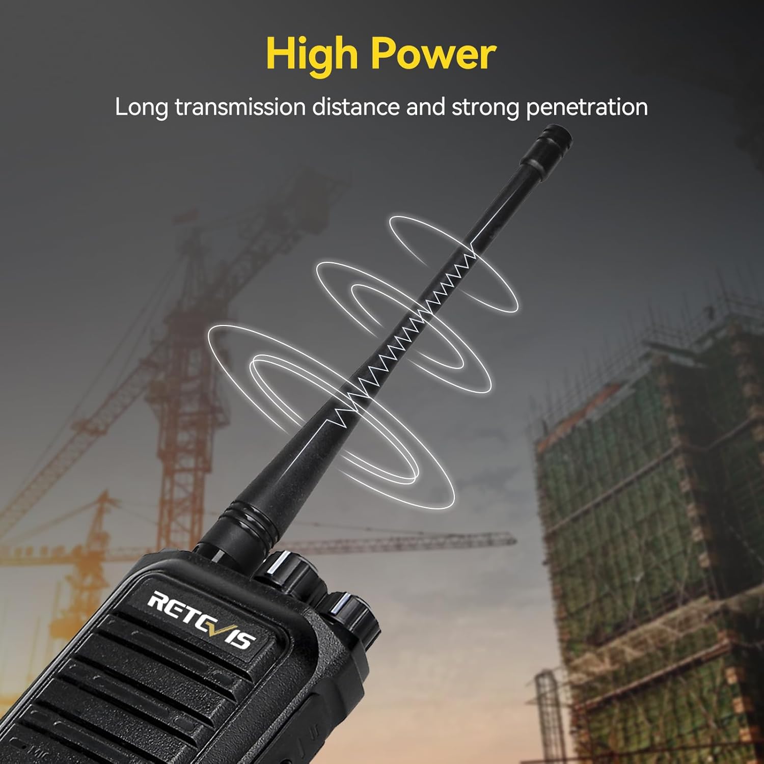 Retevis RB75 Walkie Talkies Long Range, 30 Channels, GMRS Radio,IP67 Waterproof Walkie Talkies, 4500mAh Battery, VOX, Rugged, Repeater Capable for Farm School Construction Emergency Use (4 Pack)