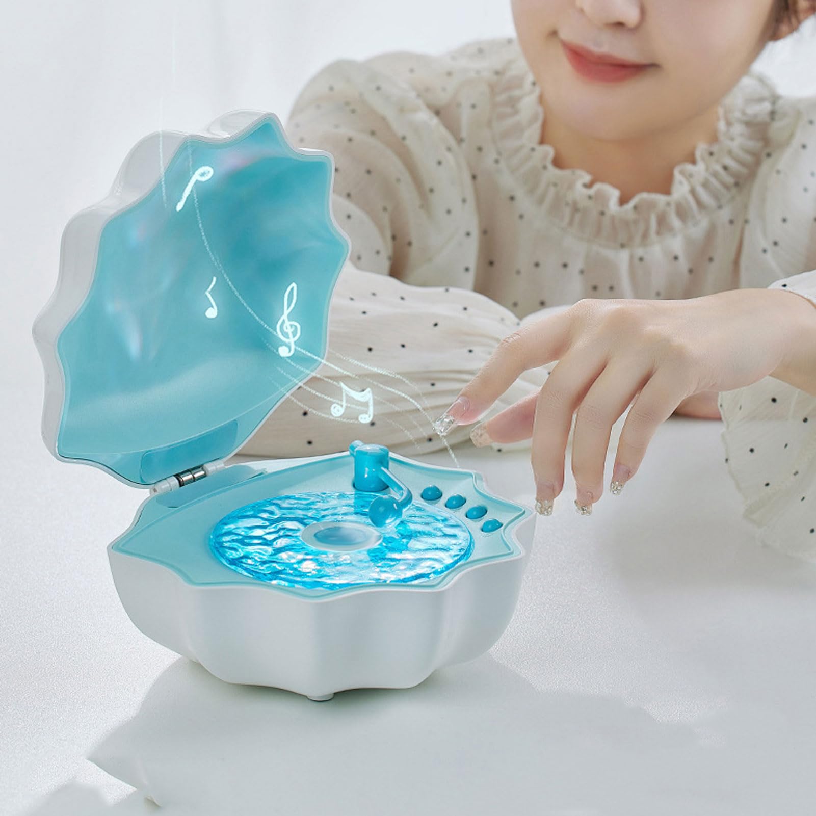 Sxhlseller Haut parleur sans Fil Shell Waves, Porte et léger, Projecteur de vagues océaniques, Design innovant