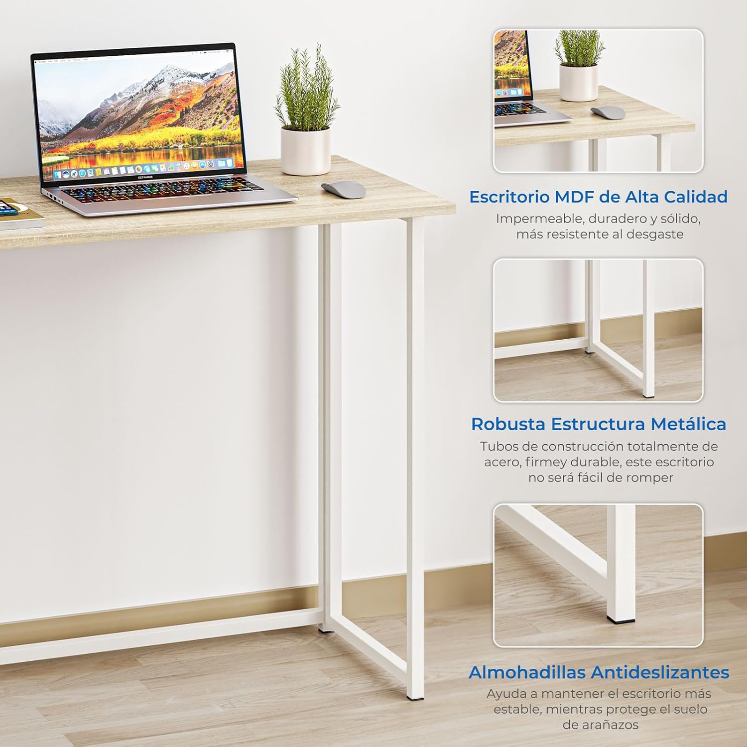 Dripex Klappbarer Schreibtisch, Computertisch, kompakt, ohne Montage, zusammenklappbar, für Zuhause, Büro, Computer, Bastelarbeiten, Holzfarben, 80 x 45 x 74 cm