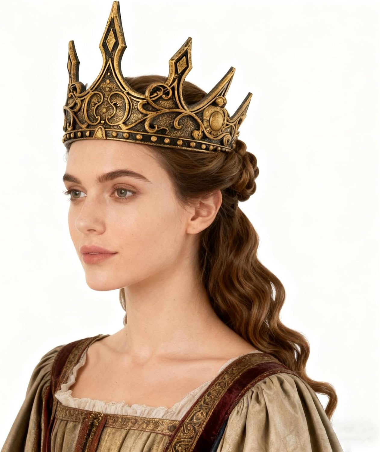 Men Medieval King Crown Gothic Cosplay Prince Headband Halloween Costume Headpiece
