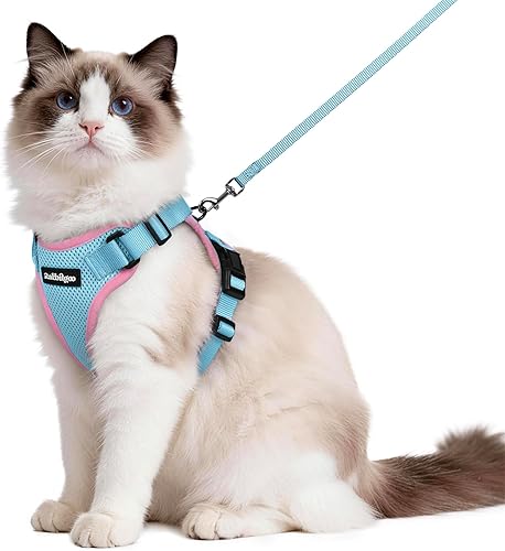 Miniatura 76 de rabbitgoo Cat Harness and Leash for Walking, Escape Proof Soft Adjustable Vest Harnesses for Cats, Easy Control Breathable Reflective Strips Jacket