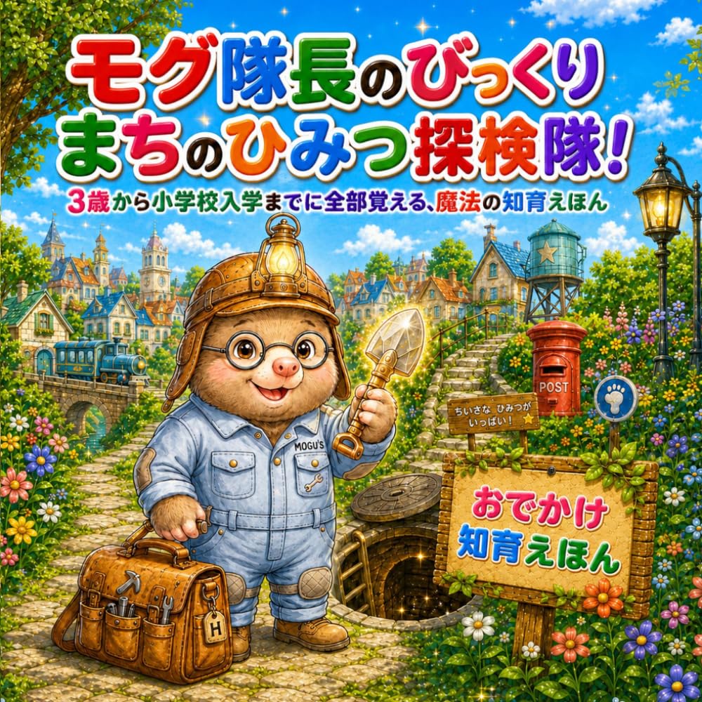 モグ隊長のびっくり まちのひみつ探検隊！: 3歳から小学校入学までに全部覚える、魔法の知育えほん