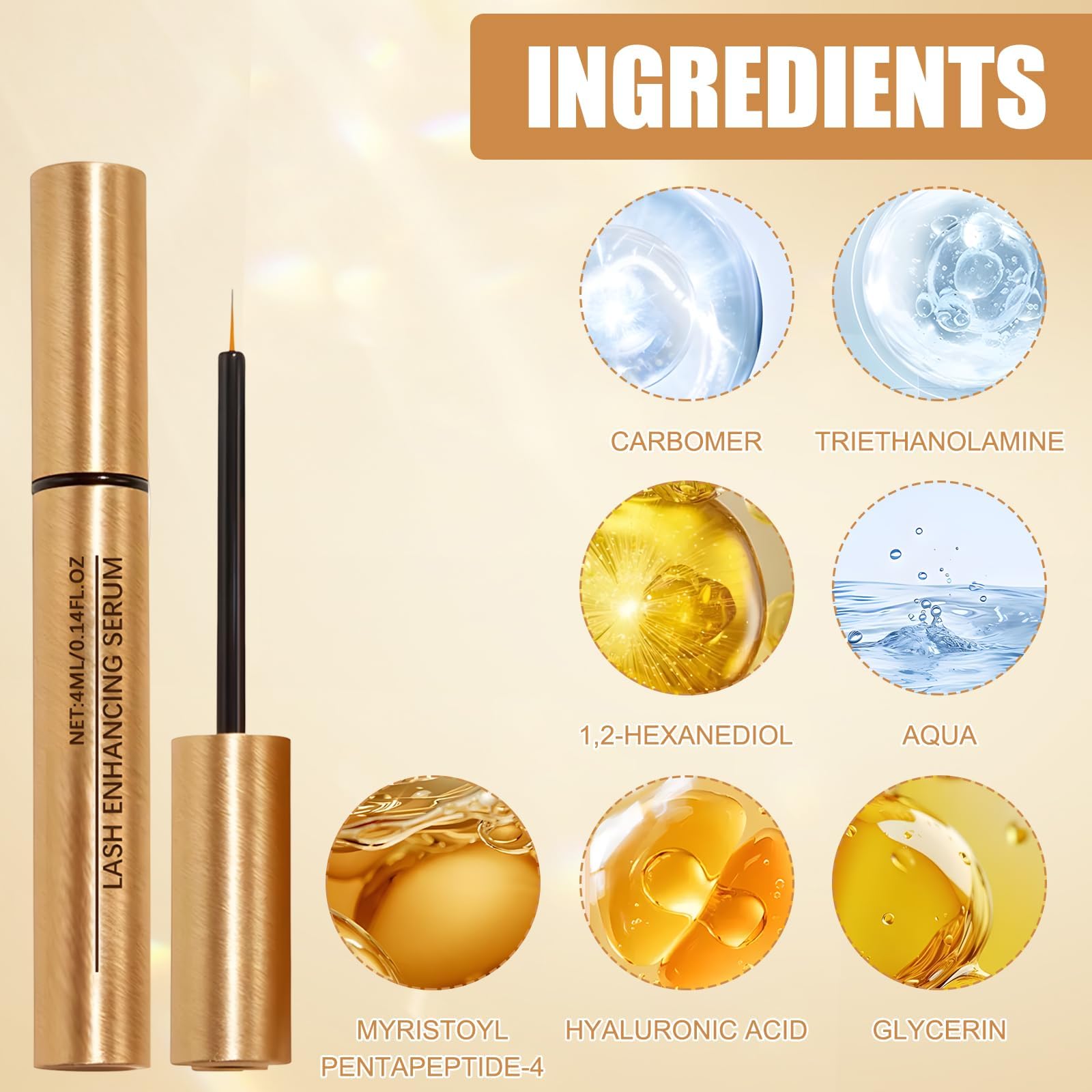 2 sztuki serum do rzęs, składniki odżywcze, niedrażniące, odżywia rzęsy, wspomaga wzrost, nadaje się do różnych gatunków skóry (4 ml)