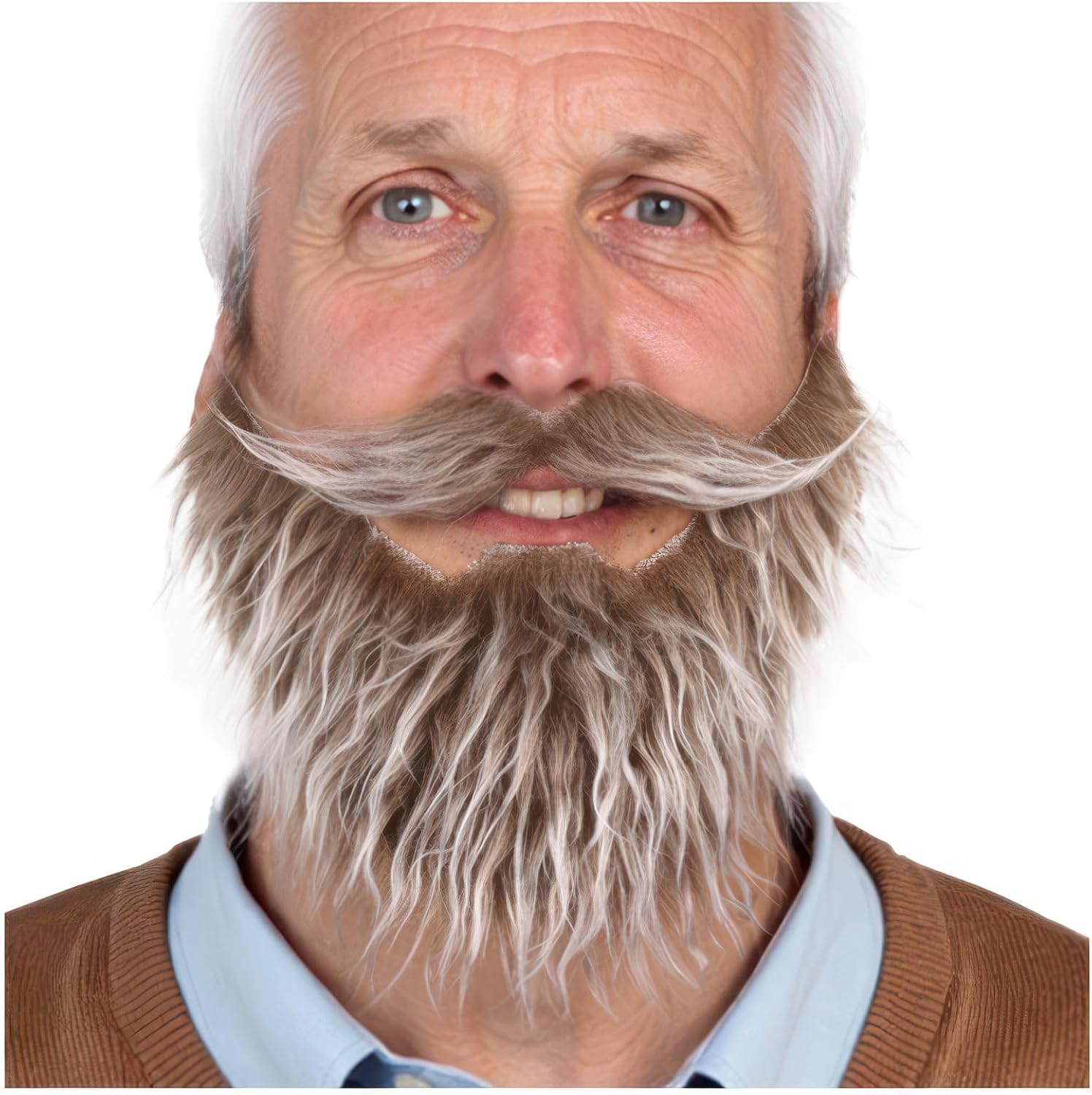 Honcloud Fake Beard with Adjustable Realistic Facial Hair Fits Costume Matching for Halloween Party