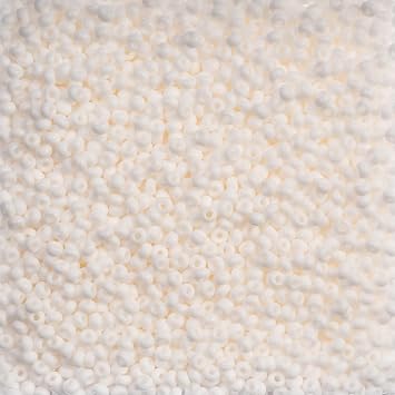 Czech Glass Seed Beads 8/0 2.9mm Diameter Opaque White - 500g Bulk Bag by Preciosa Jablonex