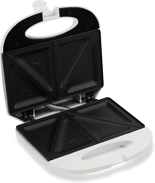 NYRA Electric Sandwich Maker 3 Layer Non-Stick Aluminium Sandwich Plate Toasted Sandwich Maker, Sandwich Toaster Press Machine 820w Make 2 Makes 2 Toasties in 4 Minutes(White)