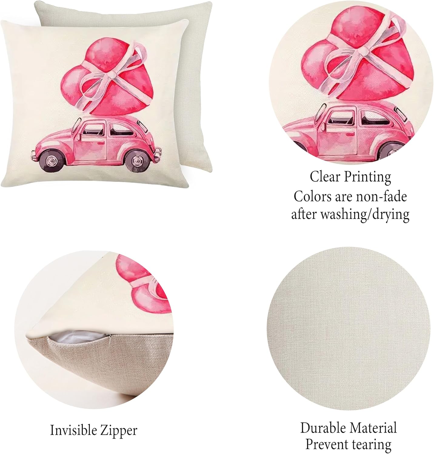 RABUSOFA Fundas De Almohada Rojas Para El Día De San Valentín De 12 X 20 Pulgadas Fundas De Almohada Con Diseno De Corazon Decoraciones Del Dia De